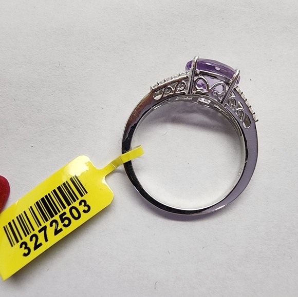 New In Package Sterling Silver Oval Cut Amethyst Ring SZ 10 - Picture 7 of 11